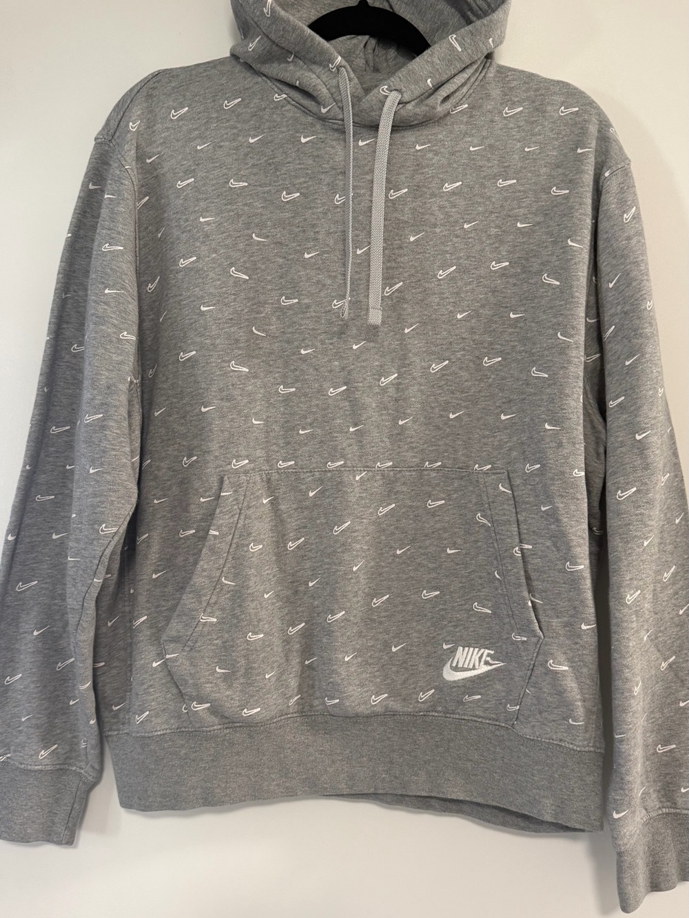 Nike Gray Allover Swoosh Pullover Hoodie